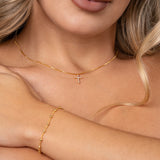 Cadena Cruz Preziosa en Oro laminado 18k