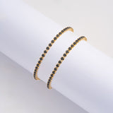 Pulseras Tenis Negra en Oro laminado 18k Para Pareja