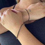 Pulseras Tenis Negra en Oro laminado 18k Para Pareja