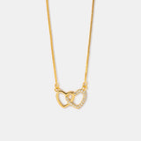 Cadena Twin Hearts en Oro laminado 18k