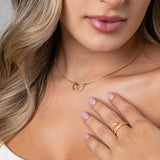 Cadena Twin Hearts en Oro laminado 18k