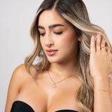 Cadena Vc Cristal en Oro laminado 18k