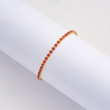 Pulsera Tenis Roja en Oro laminado 18k