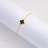 Pulsera Klaver Lumi Negra en Oro laminado 18k