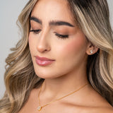 Cadena Goccia Celeste en Oro laminado 18k