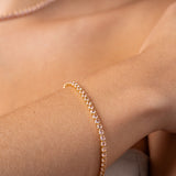 Pulsera Tenis Rosada en Oro laminado 18k