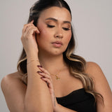 Combo Cadena Eslabón + Dije Tres Gracias + Pulsera Cola De Ratón en Oro laminado 18k para Dama