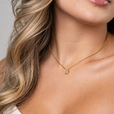 Cadena Goccia Celeste en Oro laminado 18k