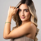 Pulsera Tenis Verde en Oro laminado 18k