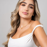 Cadena Goccia Celeste en Oro laminado 18k