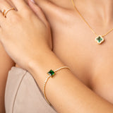 Pulsera Carré Vert en Oro laminado 18k