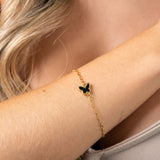 Pulsera Papillon Noir en Oro laminado 18k