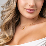 Cadena Goccia Celeste en Oro laminado 18k