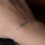 Pack Amistad 3 Pulseras Eslabon Plano en Plata Ley 925
