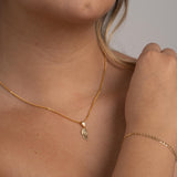 Combo Cadena Eslabón + Dije Ala + Pulsera Eslabón en Oro laminado 18k para Dama