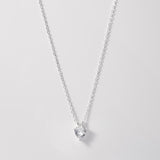 Cadena Corazón Brillante Plata 925 Para Dama