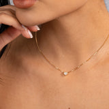 Cadena Corazón Cristal en Oro laminado 18k Para Dama