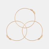 Pack Amistad 3 Pulseras Cola de Raton en Oro Laminado 18k