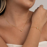 Pulsera Corazón Cristal en Oro laminado 18k