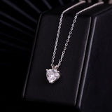 Cadena Corazón Brillante Plata 925 Para Dama