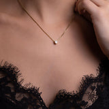 Cadena Corazón Cristal en Oro laminado 18k Para Dama