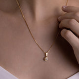 Combo Perla, Cadena Veneciana + Dije + Topos en Oro laminado 18k
