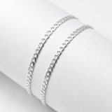 Pulseras Eslabón en Plata Laminada Para Pareja