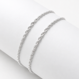 Pulseras Lazo en Plata Laminada Para Pareja