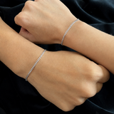 Pulseras Eslabón en Plata Laminada Para Pareja