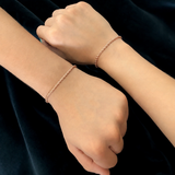 Pulseras Lazo en Oro Rosado Laminado Para Pareja
