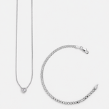 Combo Corazón Cristal + Pulsera Bismarck en Plata 925 laminada Para Dama