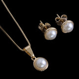 Combo Perla, Cadena Veneciana + Dije + Topos en Oro laminado 18k