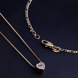 Combo Cadena Corazón Cristal + Pulsera Fígaro en Oro laminado 18k para Dama