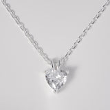 Cadena Corazón Brillante Plata 925 Para Dama