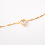 Cadena Corazón Cristal en Oro laminado 18k Para Dama