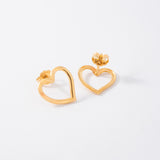 Aretes Corazón en Oro laminado 18k Para Dama