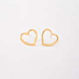 Aretes Corazón en Oro laminado 18k Para Dama