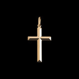 Dije Cruz Relieve en Oro laminado 18k