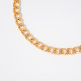 Cadena Eslabón Plano Grueso en Oro laminado 18k