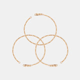 Pack Amistad 3 Pulseras Figaro en Oro Laminado 18k
