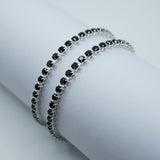 Pulseras Tenis Negra en Plata Laminada 925 Para Pareja