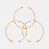 Pack Amistad 3 Pulseras Eslabon Plano en Oro Laminado 18k