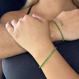 Pulseras Tenis Esmeralda en Oro laminado 18k Para Pareja