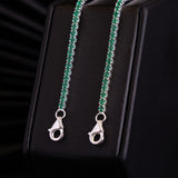 Pulseras Tenis Verde en Plata 925 Para Pareja