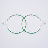 Pulseras Tenis Verde en Plata 925 Para Pareja