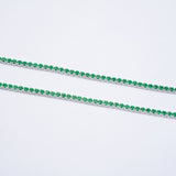 Pulseras Tenis Verde en Plata 925 Para Pareja