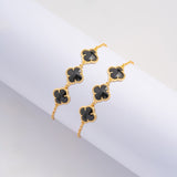 Pulseras Vc Negra en Oro laminado 18k Para Pareja