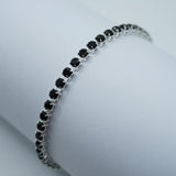 Pulsera Tenis Negra en Plata Laminada 925