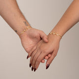 Pulseras Vc Cristal en Oro laminado 18k Para Pareja