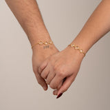 Pulseras Vc Cristal en Oro laminado 18k Para Pareja